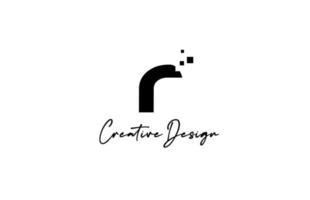 zwart wit r alfabet brief logo icoon ontwerp met stippen. creatief sjabloon voor bedrijf en bedrijf vector