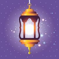 ramadan kareem gouden lantaarn hangen vector