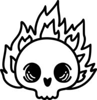 besnoeiing schedel Aan brand met vlammen. voor t-shirt of poster ontwerp vector