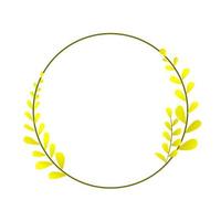vector bloemen logo sjabloon in elegant en minimaal stijl met geel bladeren. cirkel kaders logo's. voor insignes, etiketten, logotypes en branding bedrijf identiteit