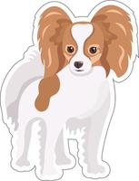 tekenfilm papillon hond sticker geïsoleerd Aan wit achtergrond. schattig vector weinig huisdier. huiselijk dier