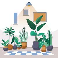 tropische kamerplant groene decoratieve plant interieur huis illustratie vector