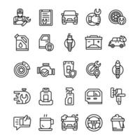 set van auto service iconen met lijn kunststijl. vector