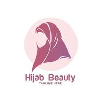 vrouwen hijab schoonheid vector logo sjabloon