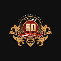 gouden 50e verjaardag logo vector