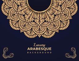 luxe arabesk mandala achtergrond in goud kleur Islamitisch stijl vector