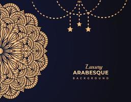 luxe arabesk mandala achtergrond in goud kleur Islamitisch stijl vector