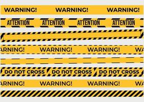 waarschuwing banden reeks voor bouw en misdrijf. vector illustratie. geel veiligheid waarschuwing banden reeks voorzichtigheid