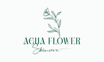 botanisch bloemen element hand- getrokken logo met wild bloem en bladeren. logo voor spa en schoonheid salon, boetiek, biologisch winkel, bruiloften, bloemen ontwerp, interieur, fotografie, en kunstmatig. vector