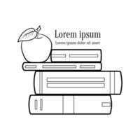 boek appel contour logo vector