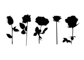 roos, silhouet, bloem silhouet vector