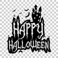 gelukkig halloween groet kaart silhouet, vector illustratie