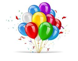 ballonnen groet kaart, gelukkig verjaardag banier, vector illustratie