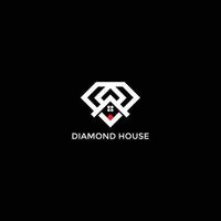 diamant huis modern en elegant logo vector