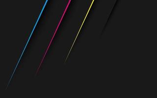zwarte abstracte moderne achtergrond met lijnen in CMYK-kleuren. donkere huisstijl met lege plek voor uw tekst. moderne vectorillustratie vector