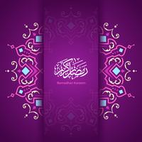 ramadan kareem mandala patroon paarse achtergrond vector