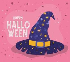 halloween heksenhoed met sterren vector ontwerp