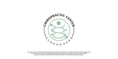 chiropractie logo met creatief en uniek stijl concept premie vector