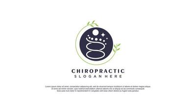 chiropractie logo met creatief en uniek stijl concept premie vector