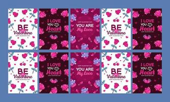 gelukkig Valentijn dag sociaal media verhalen sjabloon vector vlak ontwerp