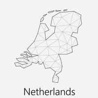 vector laag veelhoekige Nederland kaart.