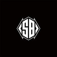 sb logo monogram met schild vorm ontwerpen sjabloon vector