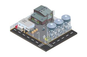 modern isometrische fabriek magazijn icoon, geschikt voor diagrammen, infografieken, boek illustratie, spel Bedrijfsmiddel, en andere grafisch verwant middelen vector