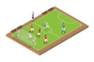 modern isometrische leven voetbal toernooi illustratie, geschikt voor diagrammen, infografieken, boek illustratie, spel Bedrijfsmiddel, en andere grafisch verwant middelen vector