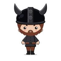 schattig Viking mascotte karakter ontwerp vector