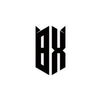 bx logo monogram met schild vorm ontwerpen sjabloon vector