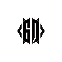 gq logo monogram met schild vorm ontwerpen sjabloon vector
