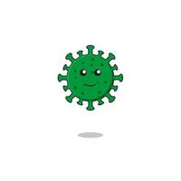 schattige virus mascotte karakter illustratie vector