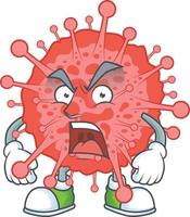 een tekenfilm karakter van coronavirus ramp vector
