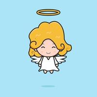 schattige engel mascotte karakter illustratie vector