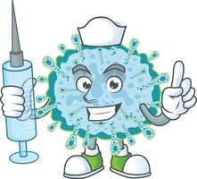 een tekenfilm karakter van coronavirus ziekte vector
