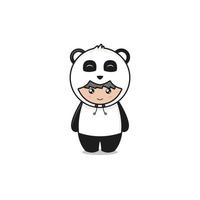 schattige panda mascotte karakter illustratie vector