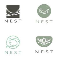 vogel nest logo icoon illustratie ontwerp sjabloon, voor vogel boerderij, vogel bedrijf, vogel huis, vogel behoud met modern minimalistische vector concept