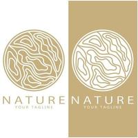 natuur vector logo. met bomen, rivieren, zeeën, bergen, bedrijf emblemen, reizen insignes, , ecologisch Gezondheid