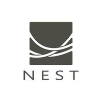 vogel nest logo icoon illustratie ontwerp sjabloon, voor vogel boerderij, vogel bedrijf, vogel huis, vogel behoud met modern minimalistische vector concept