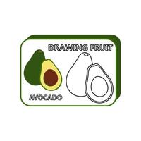 gemakkelijk leerzaam trek en kleur spel voor kinderen. illustratie plak van avocado. vector