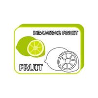 fruit kleur Pagina's citroen kleur voor kinderen met richtlijnen vector