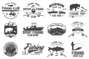 visvangst sport club. vector illustratie.