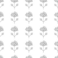 patroon Aan de thema van planten. plein patroon met bloemen. vector lineair illustratie.