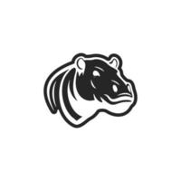 elegant zwart en wit nijlpaard logo vector voor branding uw bedrijf.