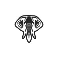een elegant logo van een olifant in zwart en wit naar lenen een lucht van verfijning naar uw merk. vector