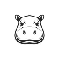 klassiek nijlpaard logo in zwart en wit voor uw merk uniek Look. vector
