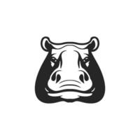 geven uw merk een elegant ontworpen nijlpaard logo in zwart en wit. vector