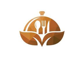 laag poly en bio voedsel logo ontwerp, vector ontwerp sjabloon