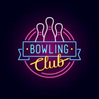 Neon bowling teken vector
