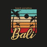 illustratie van het strandparadijs van Bali voor surfen